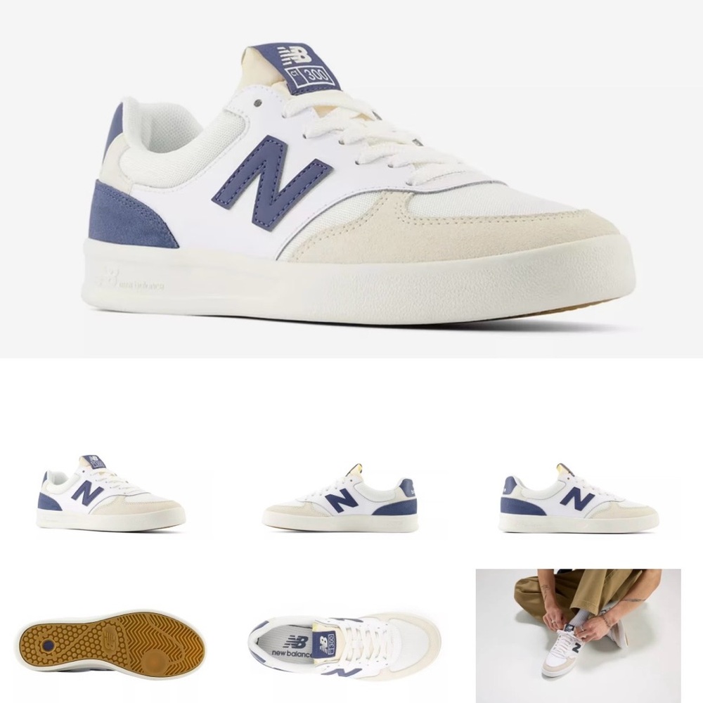 New Balance women’s 10 or men’s 8.5' White and Blue Sneakers like new